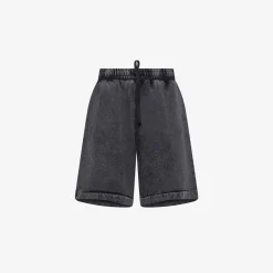 Hot Shorts in felpa nero con trattamento marble Donna Pantaloni|Felpe
