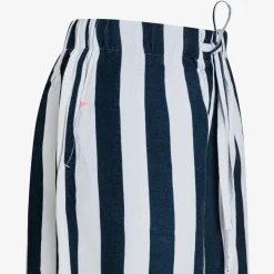 Clearance Shorts in lino a righe bianche e fucsia Donna Pantaloni|Beachwear Donna