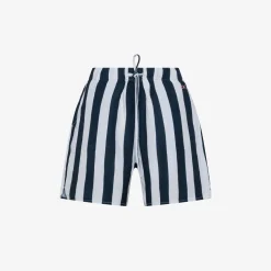 Best Shorts in lino a righe bianche e blu navy Donna Pantaloni|Beachwear Donna