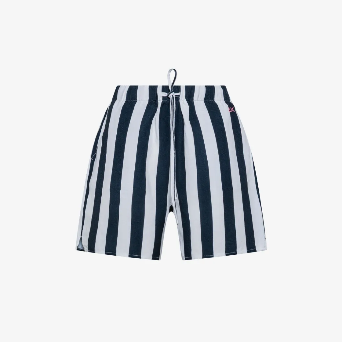 Best Shorts in lino a righe bianche e blu navy Donna Pantaloni|Beachwear Donna