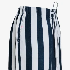 Best Shorts in lino a righe bianche e blu navy Donna Pantaloni|Beachwear Donna