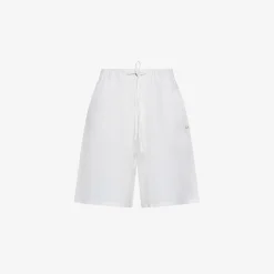 Outlet Shorts in lino bianco con coulisse Donna Pantaloni