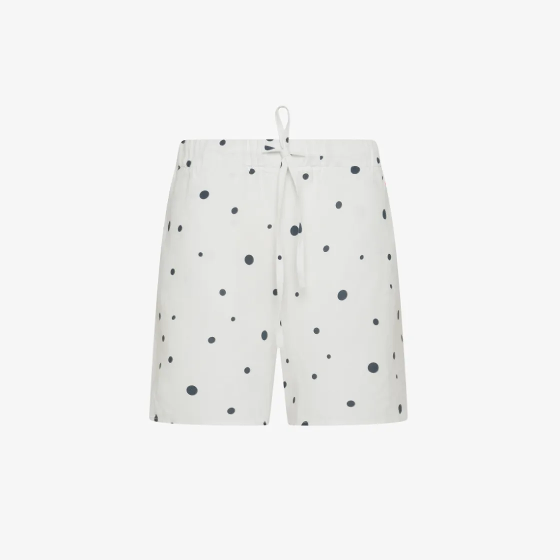 Best Shorts in lino bianco e blu navy a pois Donna Pantaloni|Beachwear Donna