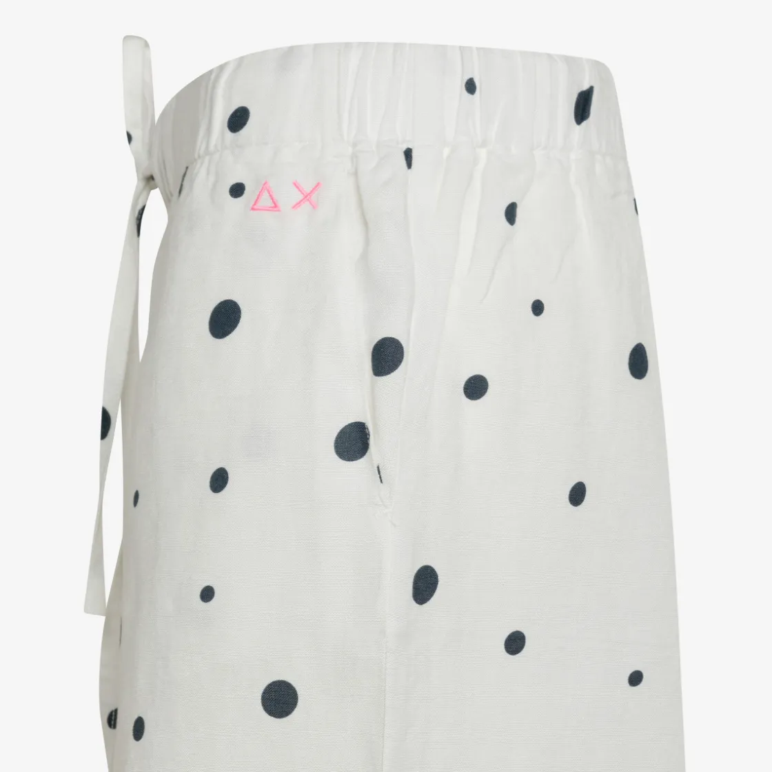 Best Shorts in lino bianco e blu navy a pois Donna Pantaloni|Beachwear Donna