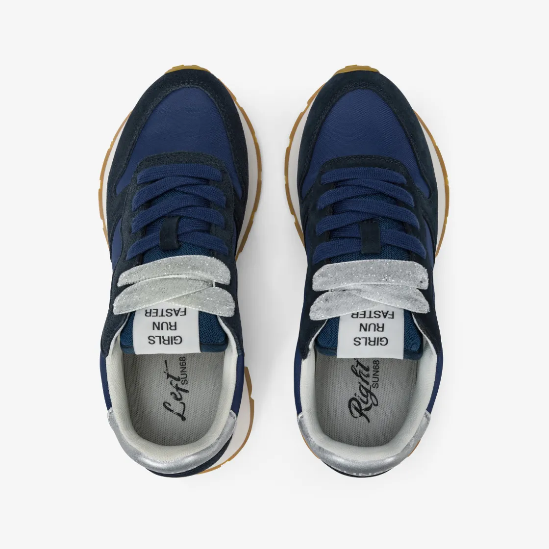 Discount Sneaker Ally Gold Silver in suede e nylon blu navy Donna Scarpe|Donna