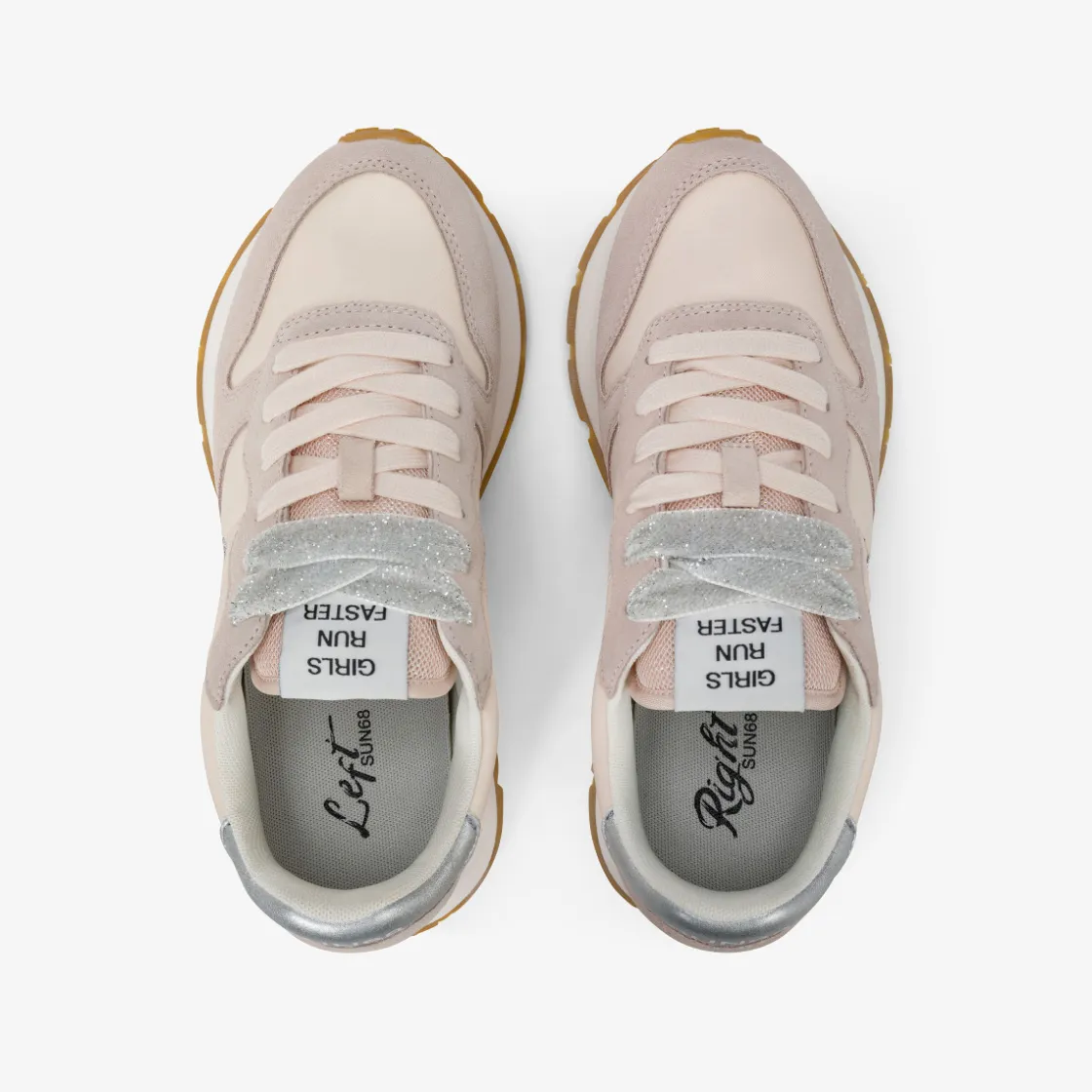 Hot Sneaker Ally Gold Silver in suede e nylon porcellana Donna Scarpe|Donna