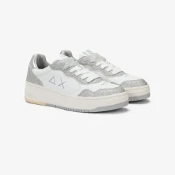 Outlet Sneaker Basket Love Lady in pelle e suede bianco e argento Donna Scarpe|Donna