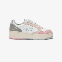 Sale Sneaker Basket Love Lady in pelle e suede bianco panna e rosa Donna Scarpe|Donna