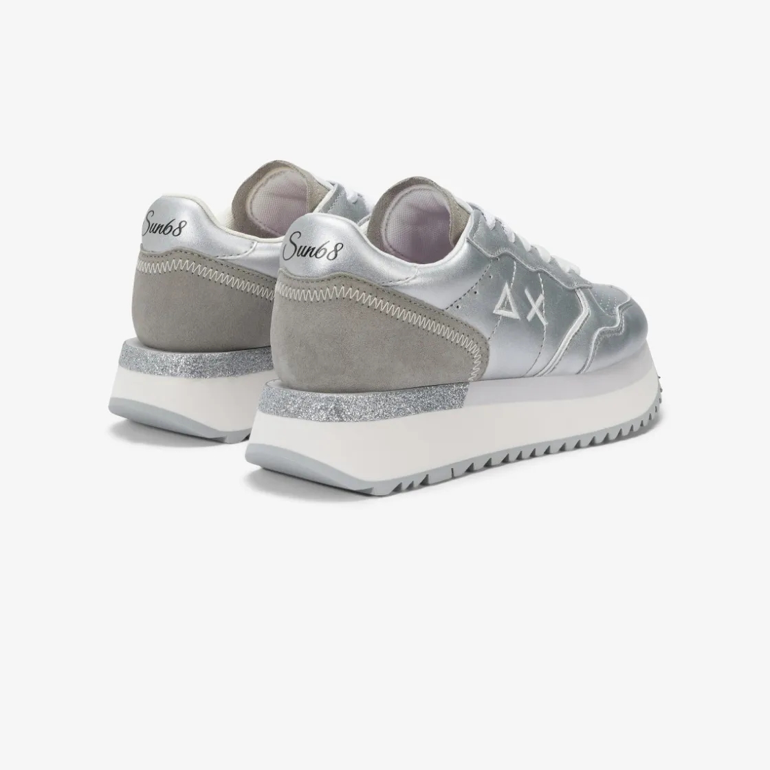 Fashion Sneaker Big Ally in pelle argento Donna Scarpe|Donna