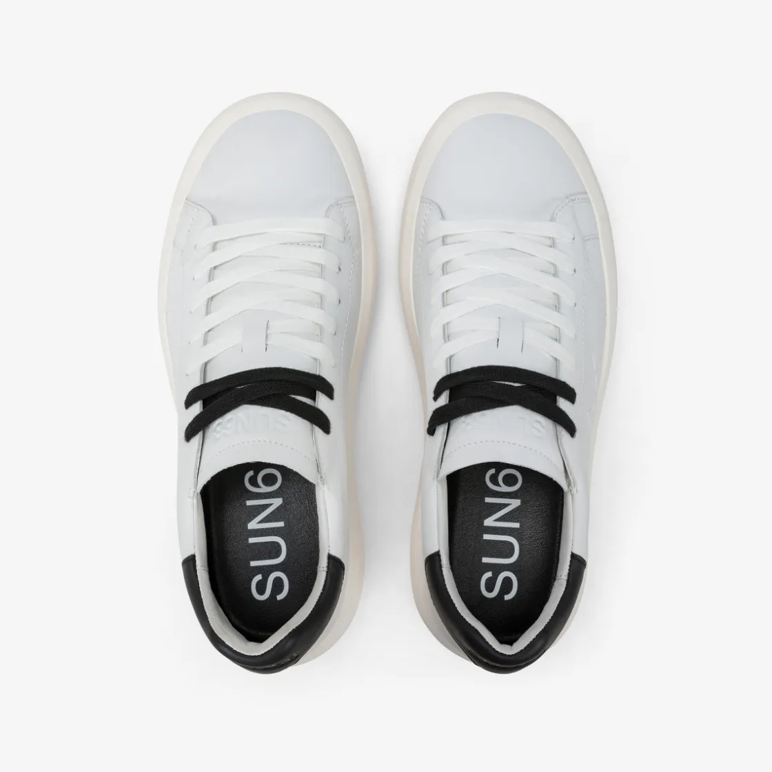 Discount Sneaker Big Boy in pelle bianca e nera Uomo Scarpe|Uomo