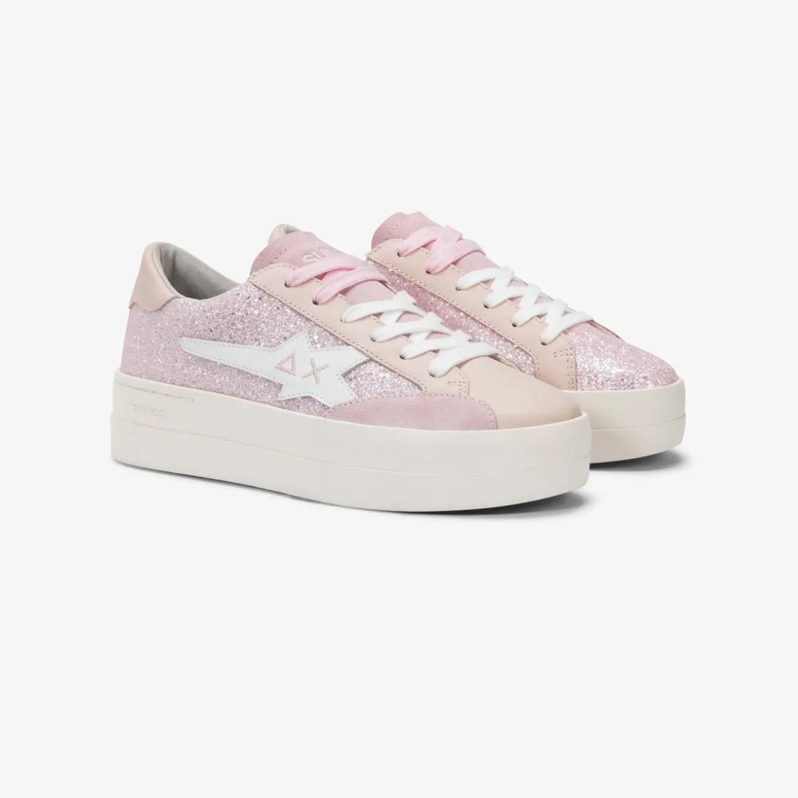 Online Sneaker Big Katy Glitter in pelle rosa Donna Scarpe|Donna