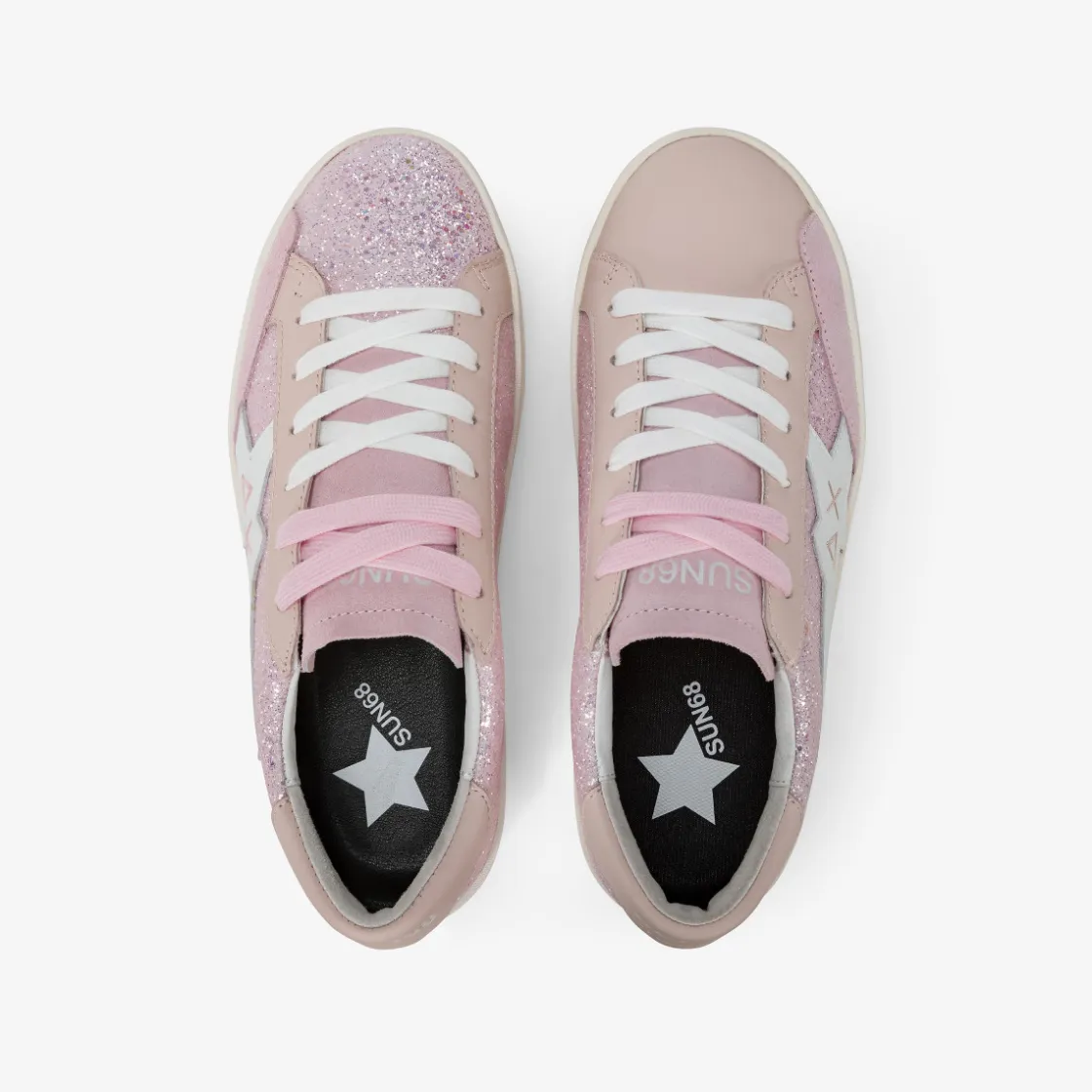 Online Sneaker Big Katy Glitter in pelle rosa Donna Scarpe|Donna