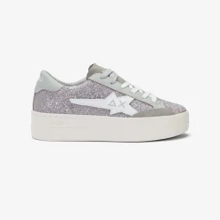 Hot Sneaker Big Katy Glitter in pelle argento Donna Scarpe|Donna