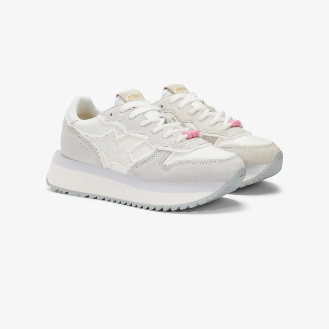 Discount Sneaker Big Stargirl in suede e canvas bianco panna Donna Scarpe|Donna