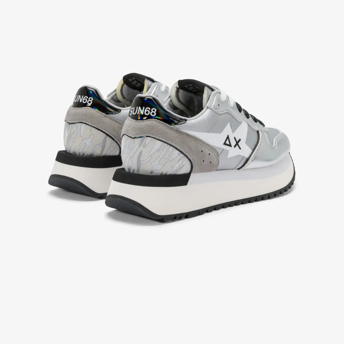Fashion Sneaker Big Stargirl Printed in pelle e nylon argento Donna Scarpe|Donna