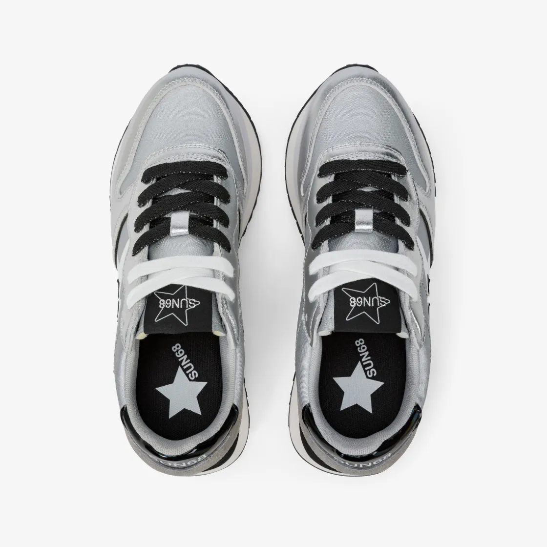 Fashion Sneaker Big Stargirl Printed in pelle e nylon argento Donna Scarpe|Donna