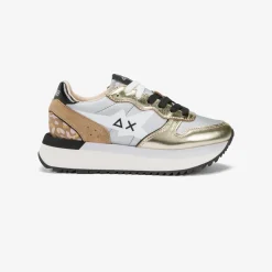 Outlet Sneaker Big Stargirl Printed in pelle e nylon oro Donna Scarpe|Donna