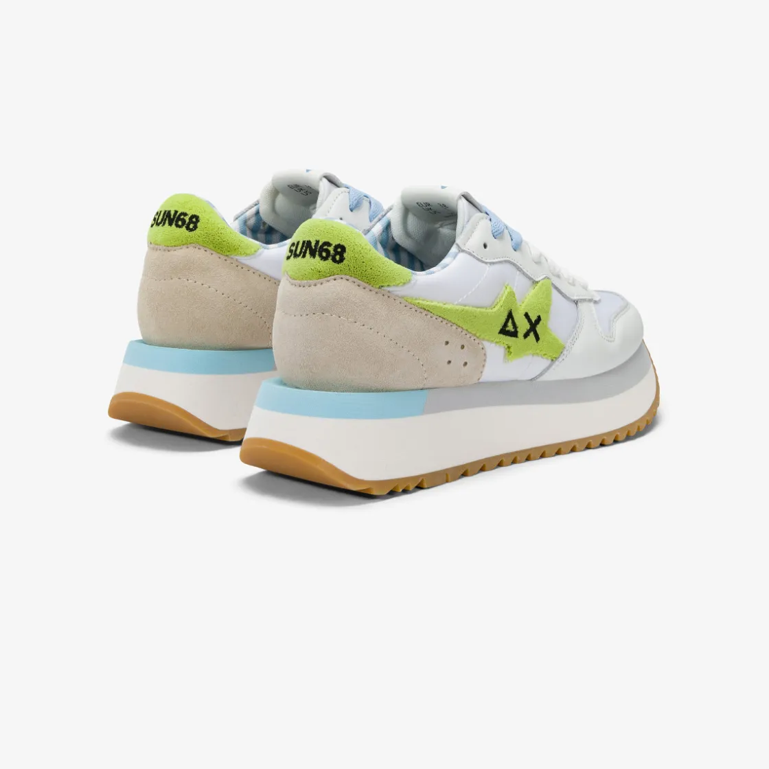 Discount Sneaker Big Stargirl Sponge in pelle e nylon bianco e giallo lime Donna Scarpe|Donna