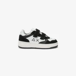 Fashion Sneaker Boy's Big Basket in pelle nera Bambino Scarpe|Bambino