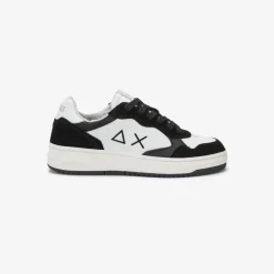 Fashion Sneaker Boy's Big Basket in pelle nera Bambino Scarpe|Bambino