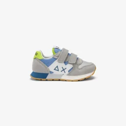 Hot Sneaker Boy's Jaki Bicolor in suede e nylon grigio chiaro e avio Bambino Scarpe|Bambino