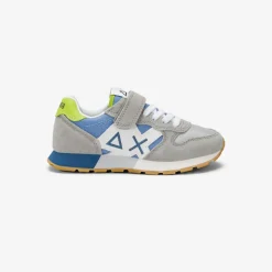 New Sneaker Boy's Jaki Bicolor in suede e nylon grigio chiaro e avio Bambino Scarpe|Bambino