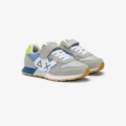 New Sneaker Boy's Jaki Bicolor in suede e nylon grigio chiaro e avio Bambino Scarpe|Bambino