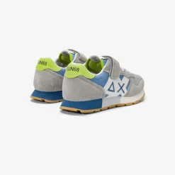 New Sneaker Boy's Jaki Bicolor in suede e nylon grigio chiaro e avio Bambino Scarpe|Bambino