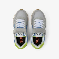 New Sneaker Boy's Jaki Bicolor in suede e nylon grigio chiaro e avio Bambino Scarpe|Bambino