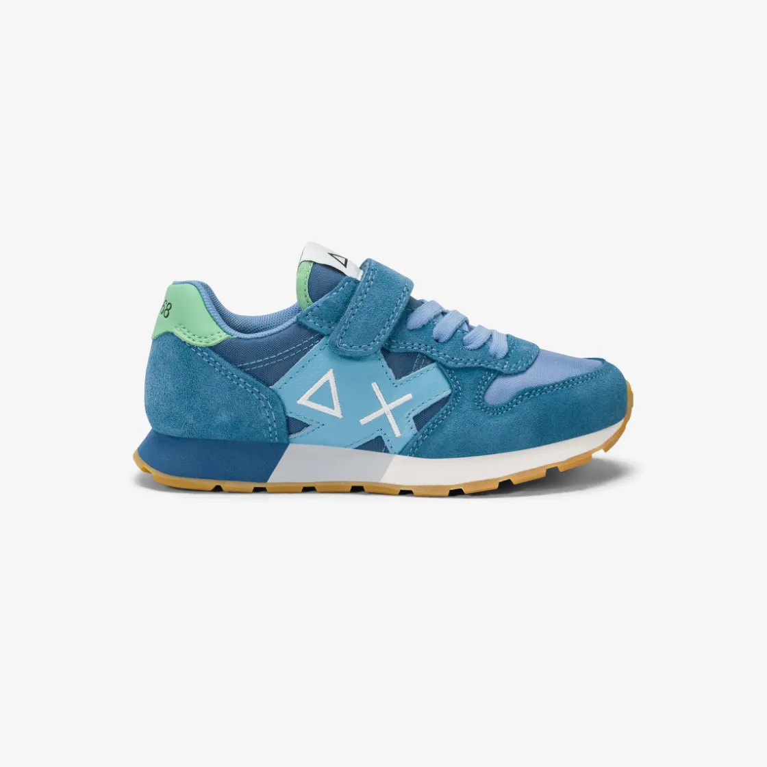 Fashion Sneaker Boy's Jaki Bicolor in suede e nylon avio e avio scuro Bambino Scarpe|Bambino
