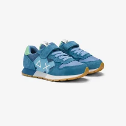 Fashion Sneaker Boy's Jaki Bicolor in suede e nylon avio e avio scuro Bambino Scarpe|Bambino