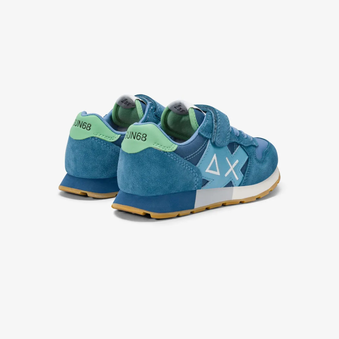 Fashion Sneaker Boy's Jaki Bicolor in suede e nylon avio e avio scuro Bambino Scarpe|Bambino