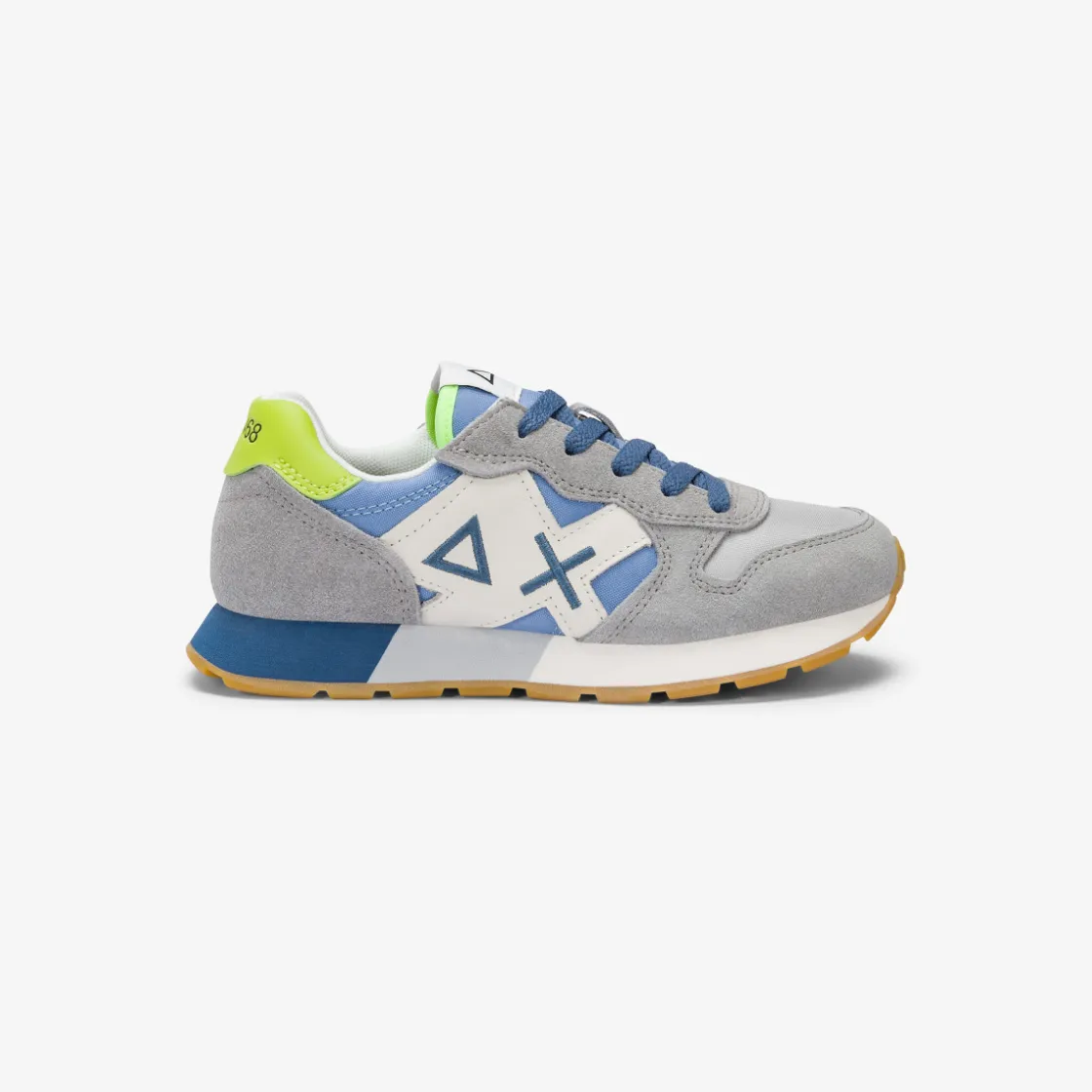 Fashion Sneaker Boy's Jaki Bicolor in suede e nylon grigio chiaro e avio Bambino Scarpe|Bambino