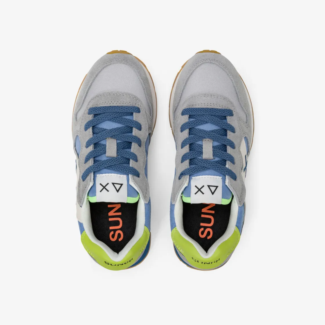 Fashion Sneaker Boy's Jaki Bicolor in suede e nylon grigio chiaro e avio Bambino Scarpe|Bambino
