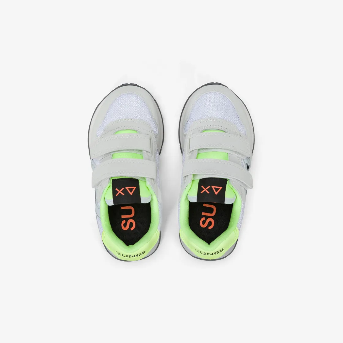 Fashion Sneaker Boy's Jaki Fluo in mesh bianca Bambino Scarpe|Bambino