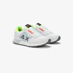 Hot Sneaker Boy's Jaki Fluo in mesh bianca Bambino Scarpe|Bambino