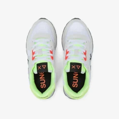Hot Sneaker Boy's Jaki Fluo in mesh bianca Bambino Scarpe|Bambino