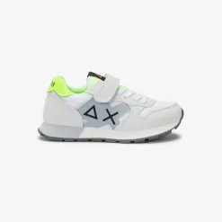 Fashion Sneaker Boy's Jaki Fluo in mesh bianca Bambino Scarpe|Bambino
