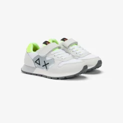 Fashion Sneaker Boy's Jaki Fluo in mesh bianca Bambino Scarpe|Bambino