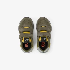 Hot Sneaker Boy's Jaki in suede e nylon verde militare Bambino Scarpe|Bambino