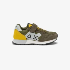 Fashion Sneaker Boy's Jaki in suede e nylon verde militare Bambino Scarpe|Bambino