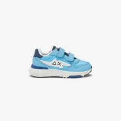 Fashion Sneaker Boy's Niki in PU e nylon turchese Bambino Scarpe|Bambino
