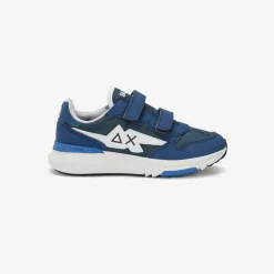Outlet Sneaker Boy's Niki in PU e nylon blu navy Bambino Scarpe|Bambino