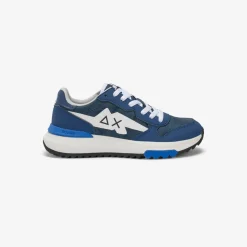 Clearance Sneaker Boy's Niki in PU e nylon blu navy Bambino Scarpe|Bambino