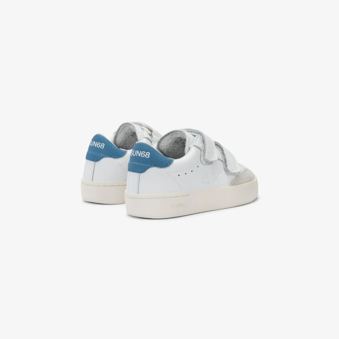 New Sneaker Boy's Street in pelle bianco panna e avio scuro Bambino Scarpe|Bambino
