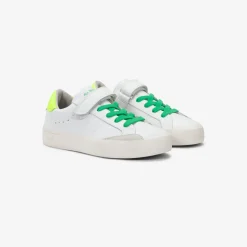 Sale Sneaker Boy's Street in pelle bianca e giallo fluo Bambino Scarpe|Bambino