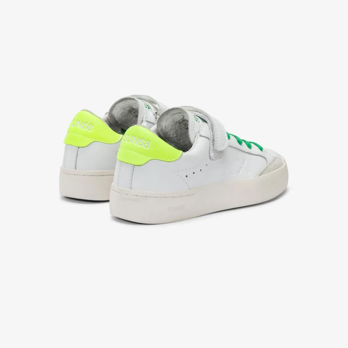 Sale Sneaker Boy's Street in pelle bianca e giallo fluo Bambino Scarpe|Bambino