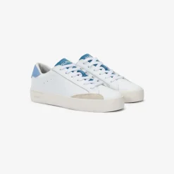 New Sneaker Boy's Street in pelle bianca e avio Bambino Scarpe|Bambino