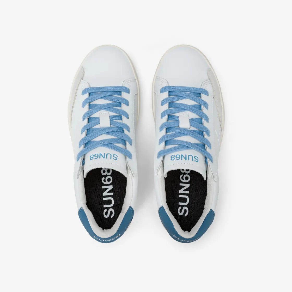 Outlet Sneaker Boy's Street in pelle bianco panna e avio scuro Bambino Scarpe|Bambino