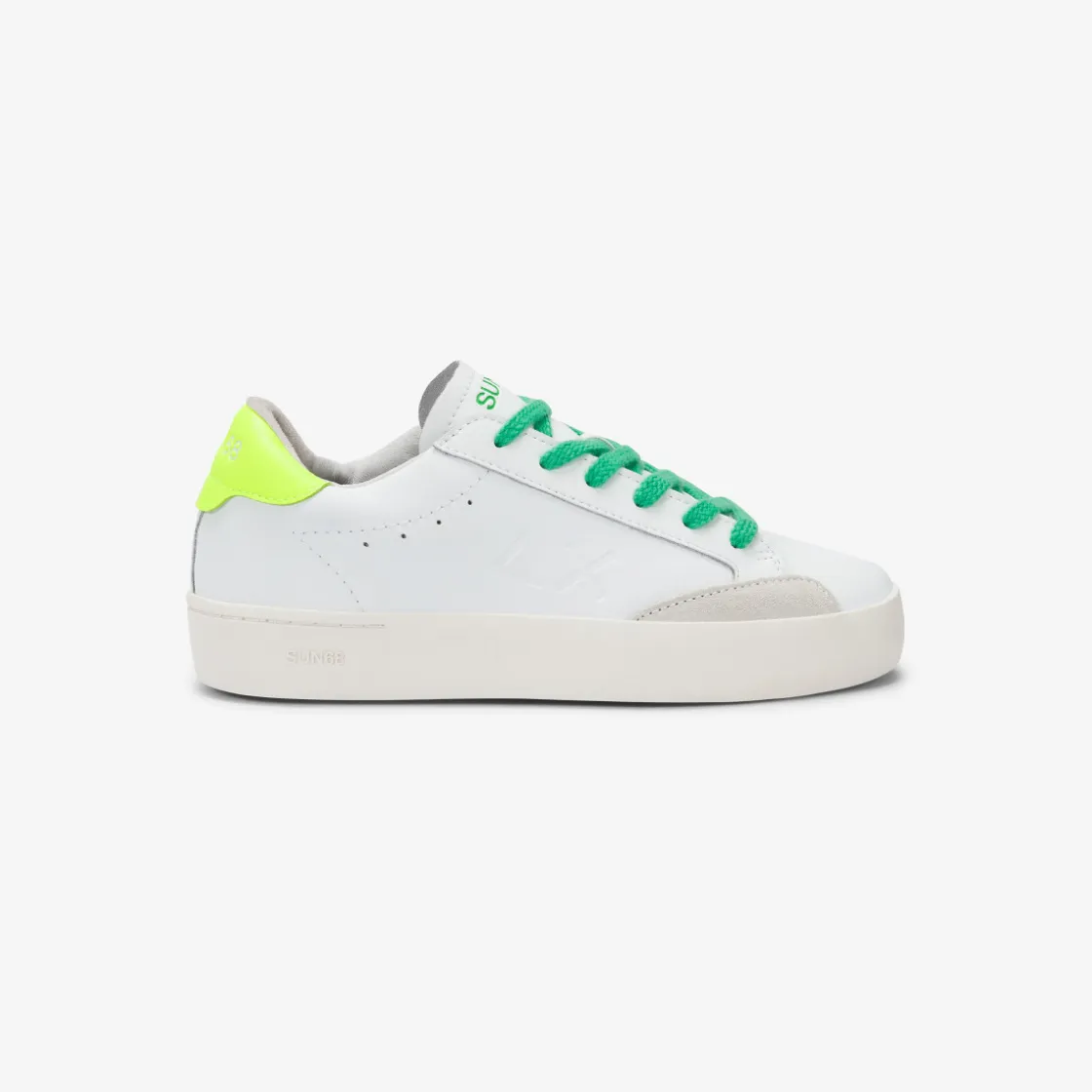 Online Sneaker Boy's Street in pelle bianca e giallo fluo Bambino Scarpe|Bambino